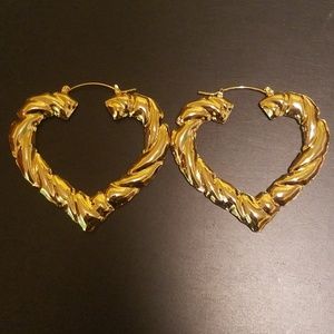 18k Gold Filled Bamboo Hoop Earrings.